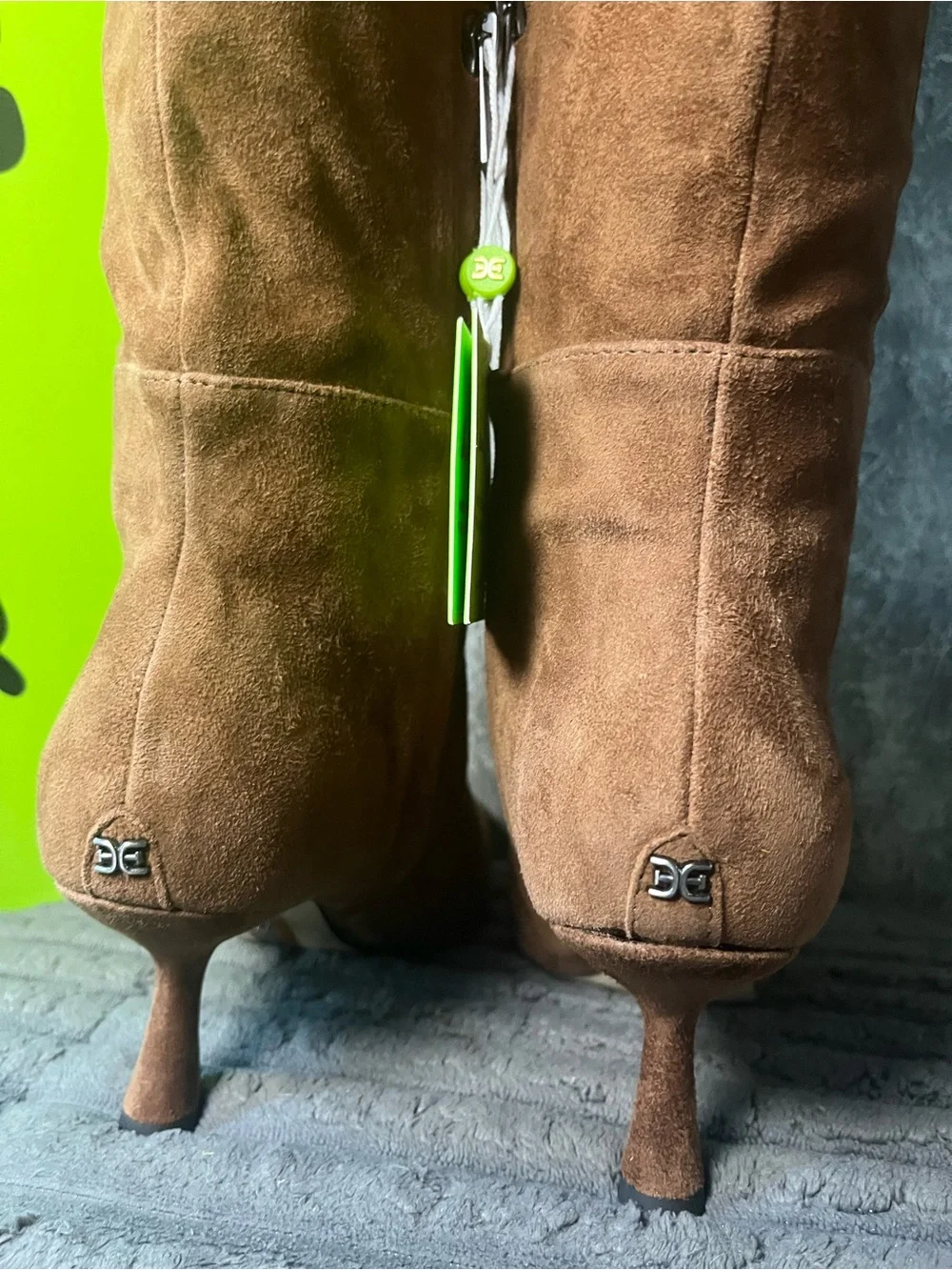 Sam Edelman Brown Suede Knee-High Pointed Toe Boots NEW